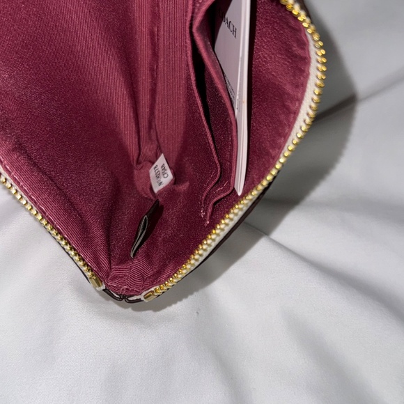 Coach Corner Zip Wristlet with Coach Monogram Print Chalk - Picture 5 of 7